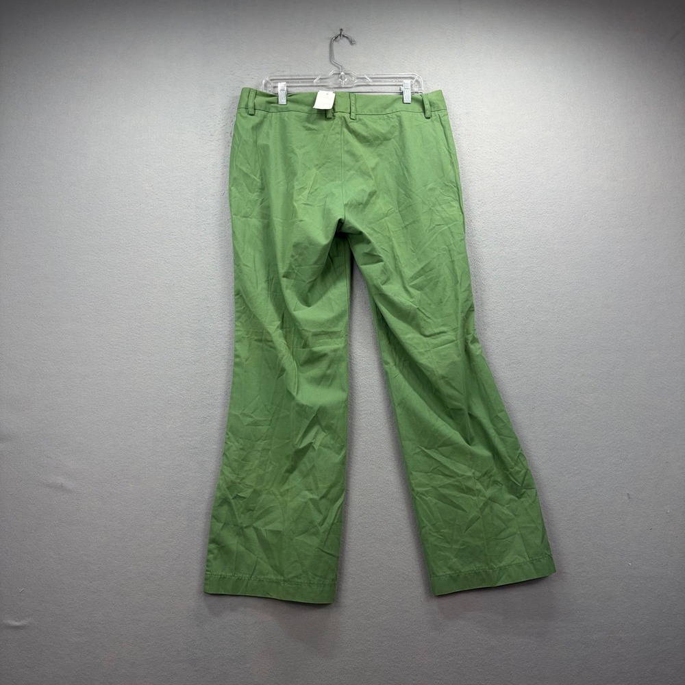 J.Crew Trousers Womens 12 Bright Green Wide Baggy Cotton Blend Chino Pants NEW - Picture 2 of 13